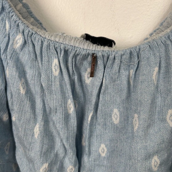 MISA Los Angles Women's Top Sleeveless Blye White Ruffle Layered Festival XS - Picture 5 of 8